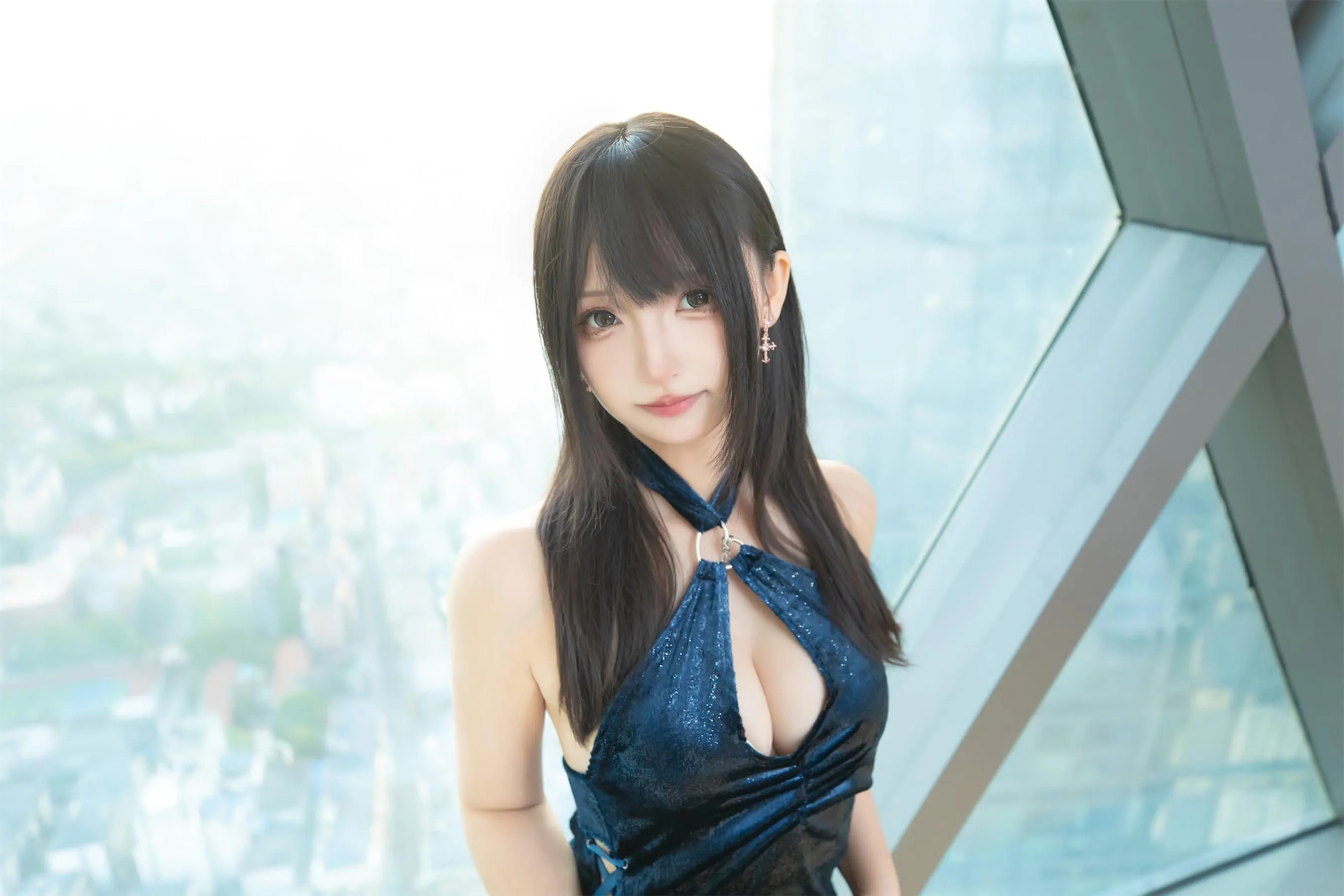 神楽坂真冬 – NO.152 蓝衣旗袍 [76P]插图5